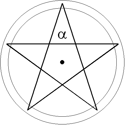 Pentacle with two rings (orbits)