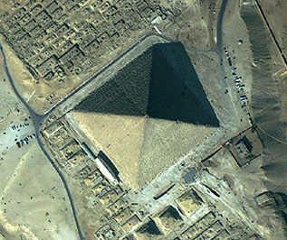  Great Pyramid mid-morning, pinch visible. Picture credit: NASA 