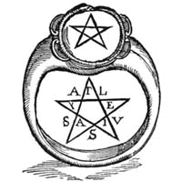  Pythagorean ring with a star from 'Secret Teachings of All Ages' by M. P. Hall 