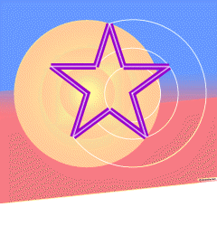  5 point star - Fire into Water design 